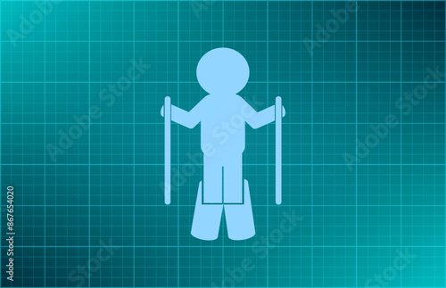 Vector illustration on blue background.