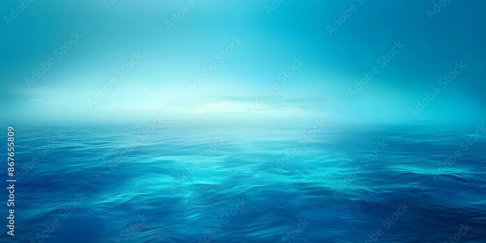 Fototapeta premium Cool gradient background moving from deep blue to light turquoise, offering a refreshing and calming atmosphere, suitable for wellness products or aquatic-themed items