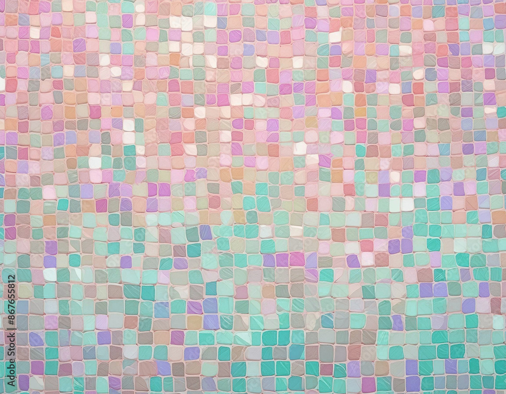 Fototapeta premium Background of Tiny Square Pastel Tiles AI