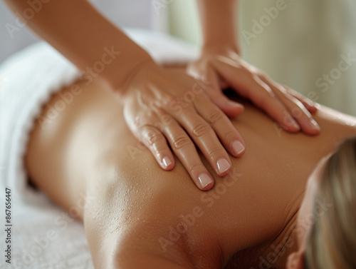 Wallpaper Mural Close up of a woman receiving back massage at spa Torontodigital.ca