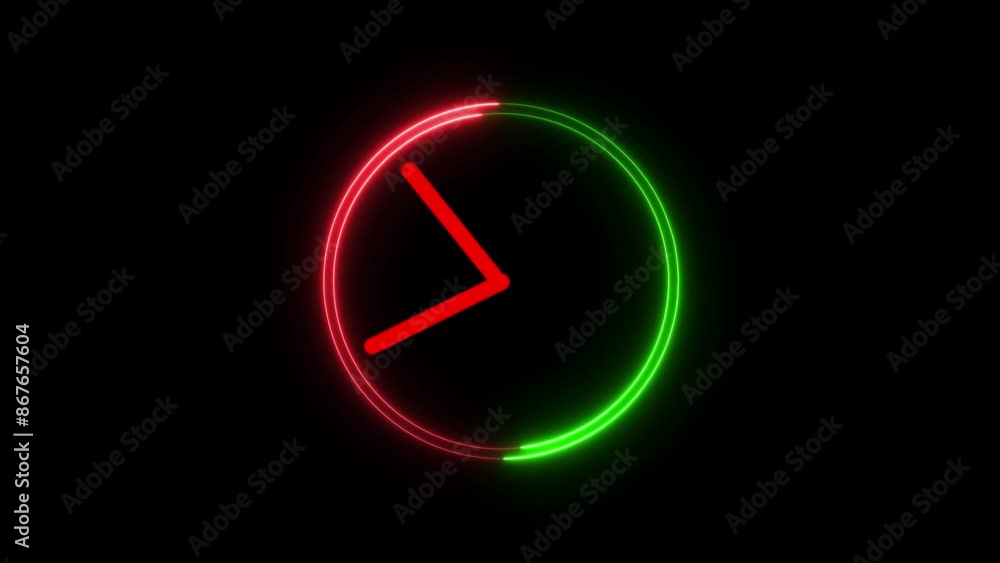 Abstract analog face clock icon .Analog wall clock icon ,neon sing clock icon animation on background. Abstract analog face clock icon .Analog wall clock icon ,neon sing clock icon animation on background.