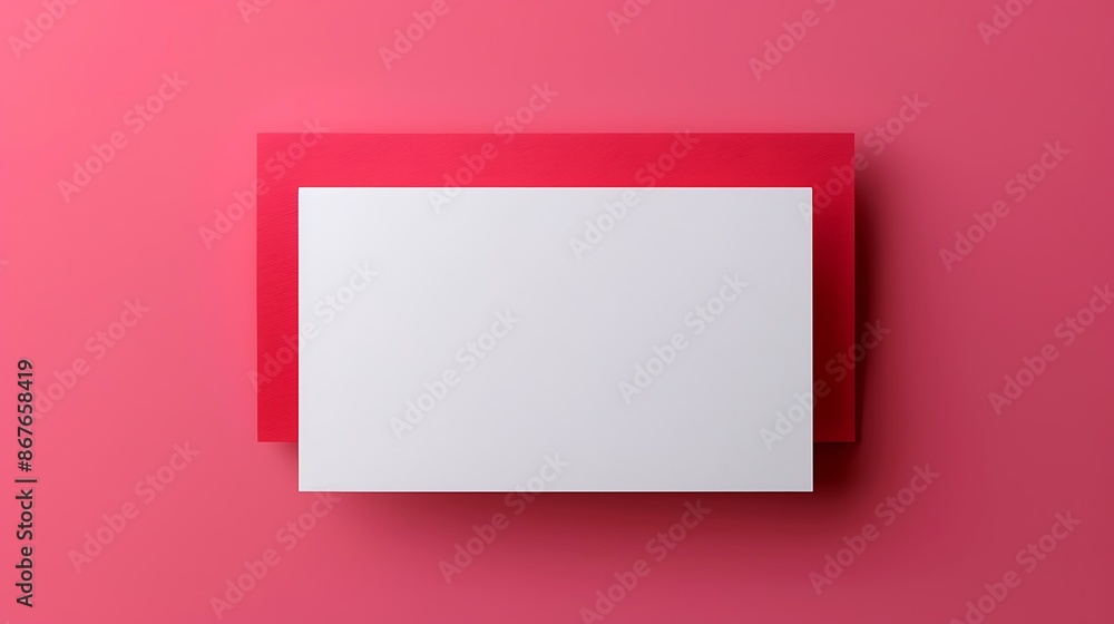 A minimalistic business banner template with a clean and professional look featuring a white rectangular card layered over a red one on a pink background. A minimalistic business banner template with a clean and professional look featuring a white rectangular card layered over a red one on a pink background.