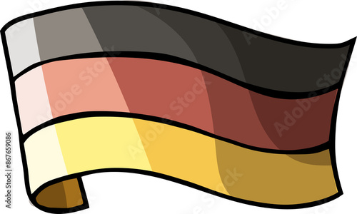 Germany Flag cartoon funny illustration