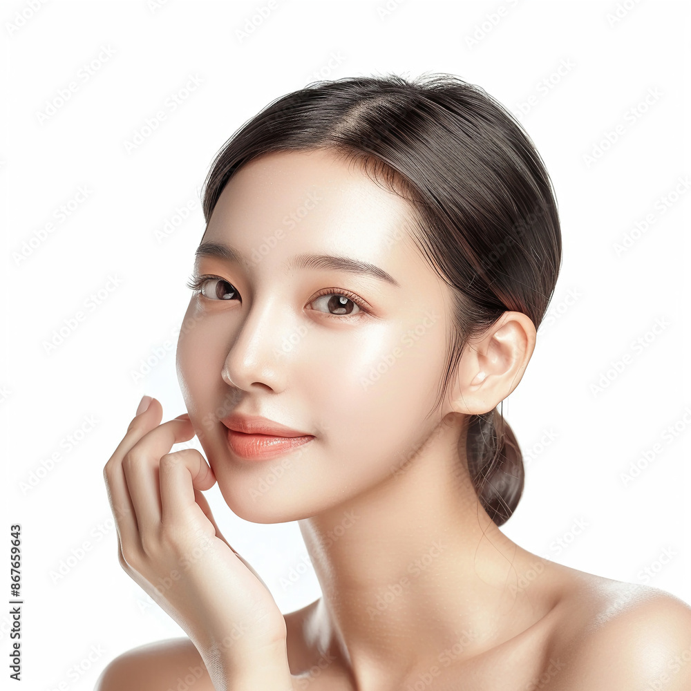 Beauty Asian women spa skin healthy on 100% isolate white background. Beauty Asian women spa skin healthy on 100% isolate white background.