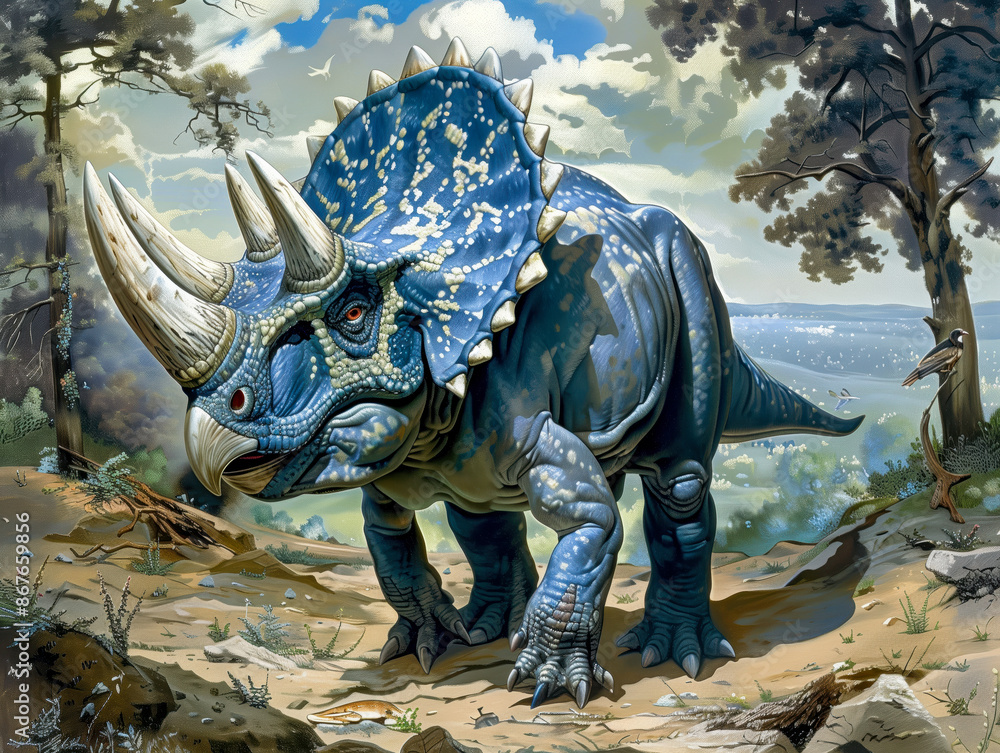 Fototapeta premium Triceratops in the habitat