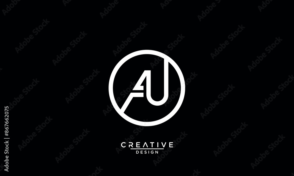 AAU, UA, A, U, Abstract Letters Logo Monogram AAU, UA, A, U, Abstract Letters Logo Monogram