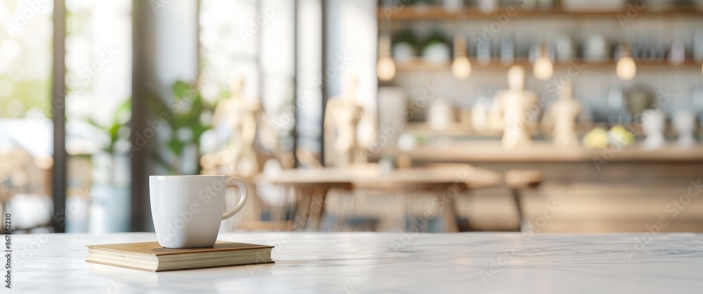 A white coffee cup sits on a coaster on a table in a cafe by AI generated image by AI generated image A white coffee cup sits on a coaster on a table in a cafe by AI generated image by AI generated image