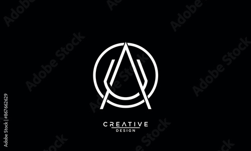 AAU, UA, A, U, Abstract Letters Logo Monogram