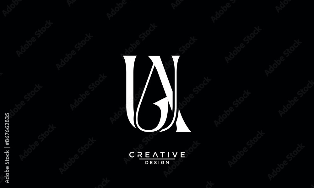 AAU, UA, A, U, Abstract Letters Logo Monogram AAU, UA, A, U, Abstract Letters Logo Monogram