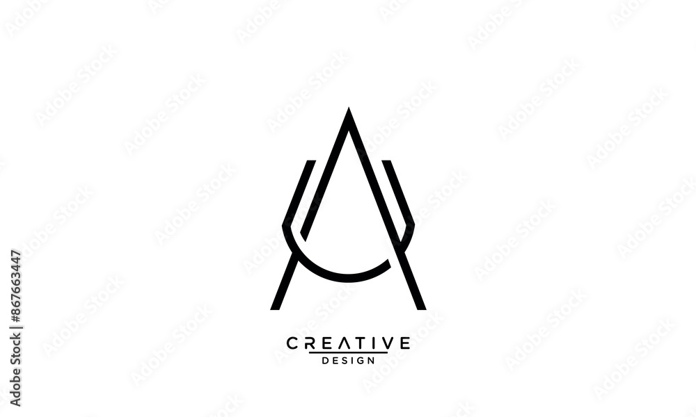 AAU, UA, A, U, Abstract Letters Logo Monogram AAU, UA, A, U, Abstract Letters Logo Monogram