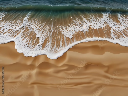 Top view waves on the sand beach summer holiday vacation concept transparent background