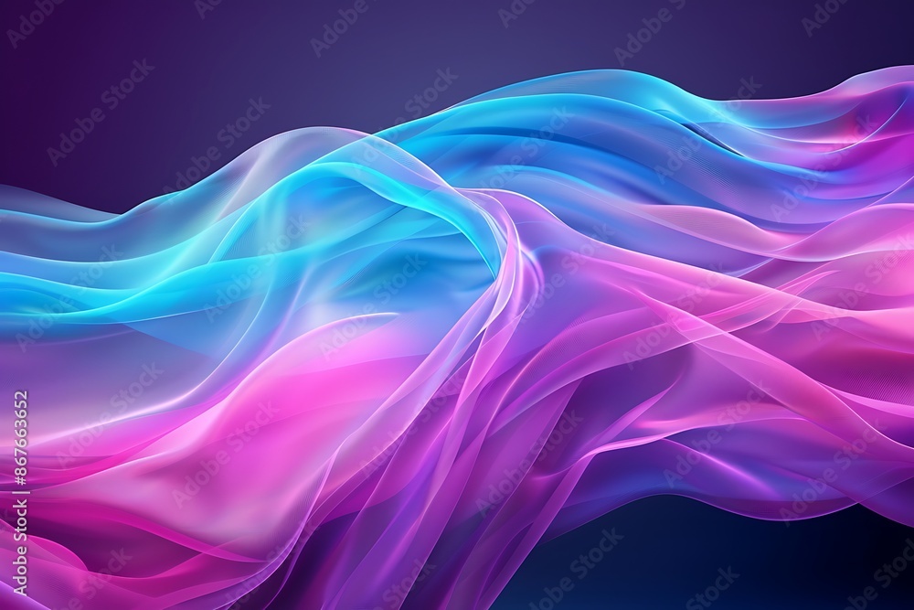Abstract Smoke Wave in Blue and Purple on Black Background Abstract Smoke Wave in Blue and Purple on Black Background