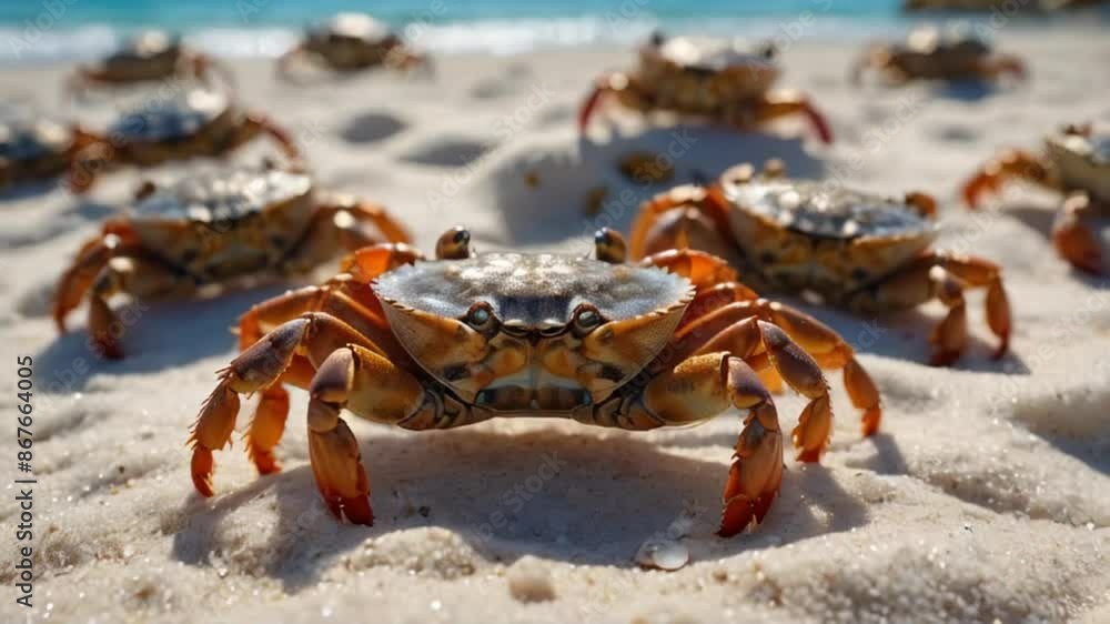 beautiful small crabs on the seashore beautiful small crabs on the seashore