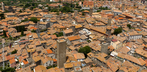 Картината върху платно Aerial view of the historic center of the city of Viterbo, in Lazio, Italy