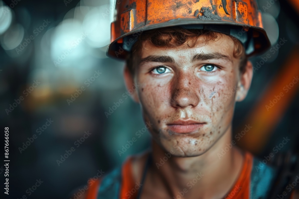 Fototapeta premium Young factory worker