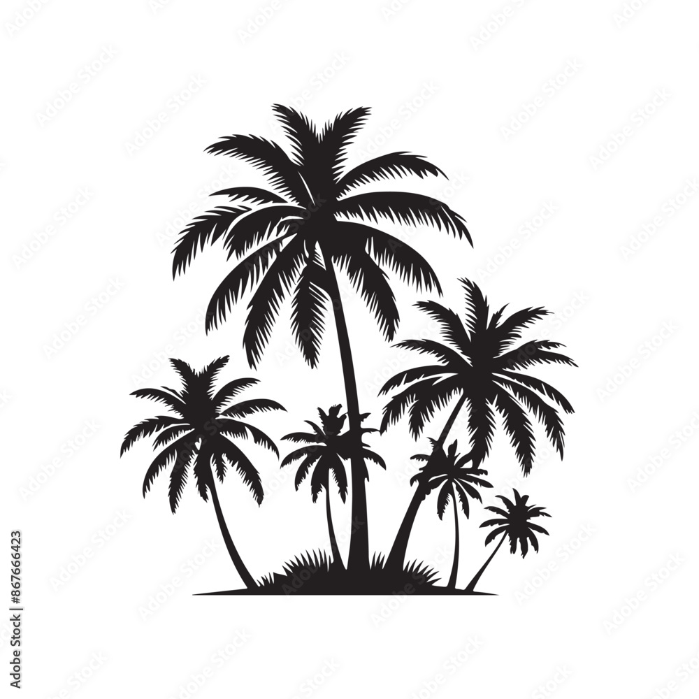 Coconut Tree silhouette Vector Coconut Tree silhouette Vector