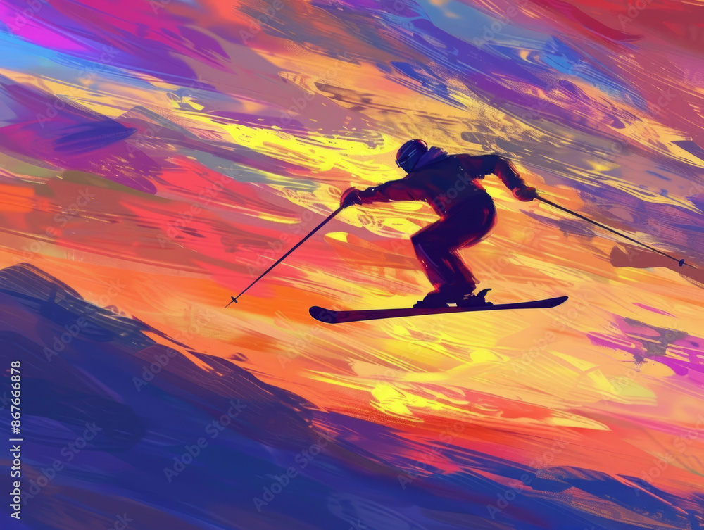 Fototapeta premium snow skiing