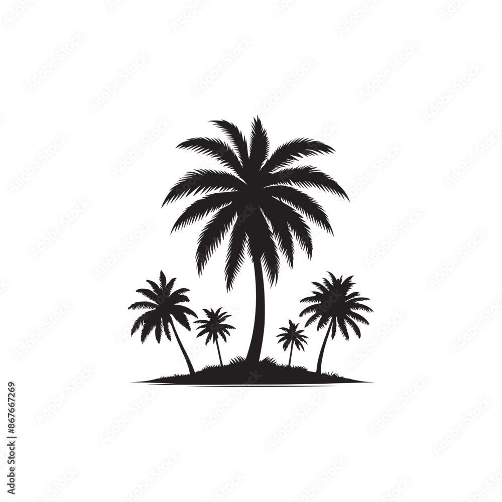 Coconut Tree silhouette Vector Coconut Tree silhouette Vector
