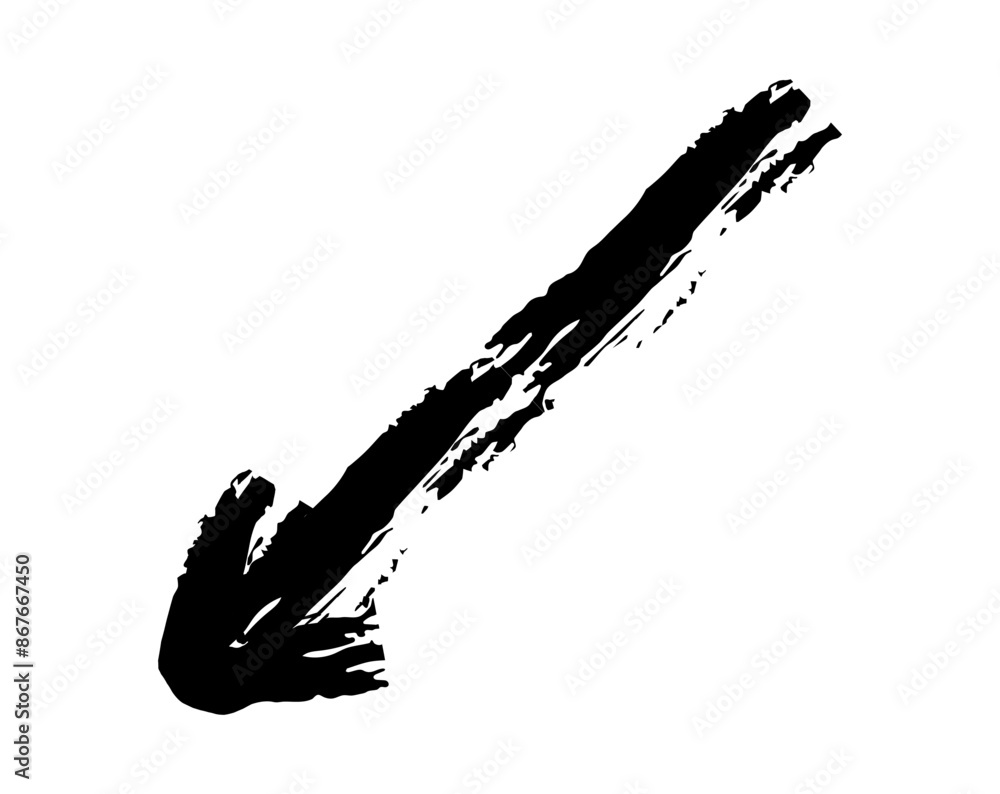 Hand drawn simple arrow drawn with wax crayon, chalk or charcoal. Uneven dry texture for underlining highlighting. Pencil drawn lines, strikethrough, grungy vector isolated on white Hand drawn simple arrow drawn with wax crayon, chalk or charcoal. Uneven dry texture for underlining highlighting. Pencil drawn lines, strikethrough, grungy vector isolated on white