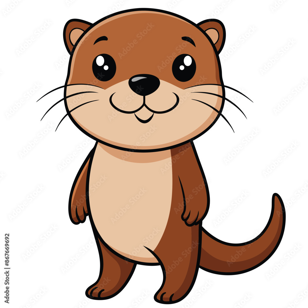 Cute Otter Cartoon Vector Icon Illustration. Cute Otter Cartoon Vector Icon Illustration.