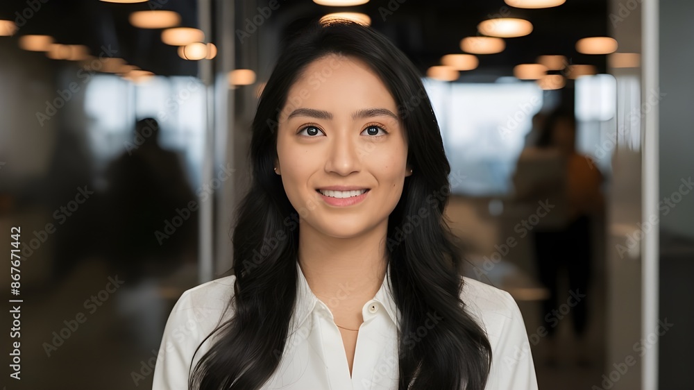 Hiring promo advertisement, Asian lady in front of blurred background, attracting a certain gender and ethnicity to have a job. Hiring promo advertisement, Asian lady in front of blurred background, attracting a certain gender and ethnicity to have a job.
