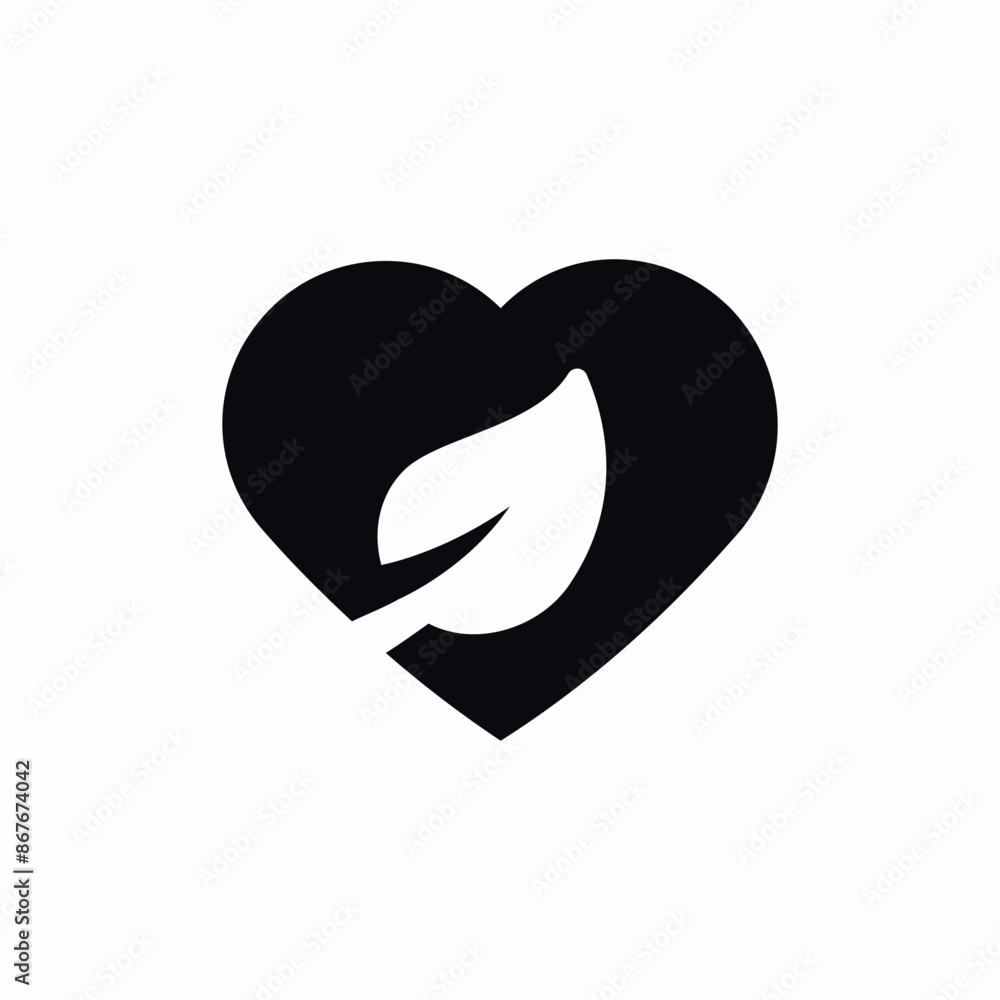 heart nature love care icon
