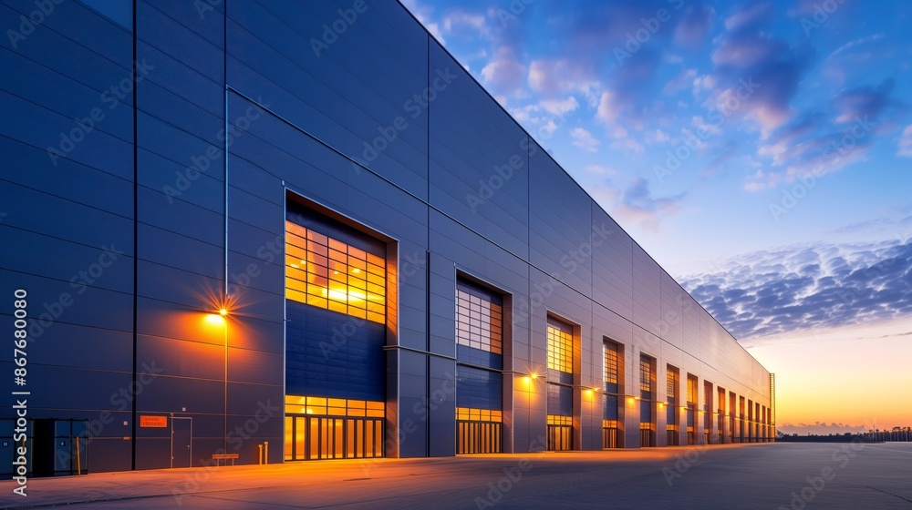 modern building of a logistics center for freight and transport modern building of a logistics center for freight and transport