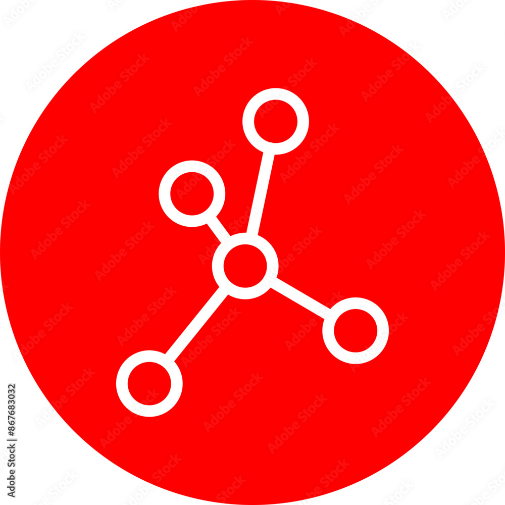 Networking Vector Line White Circle Red Networking Vector Line White Circle Red