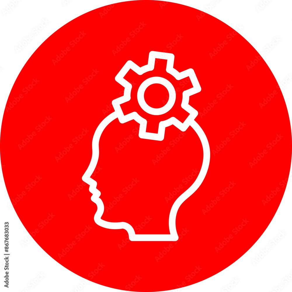 Competency Development Vector Line White Circle Red Competency Development Vector Line White Circle Red