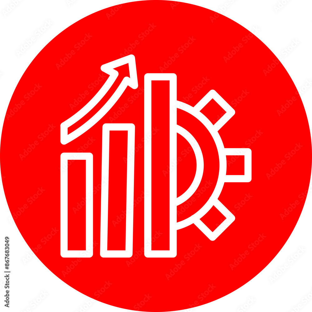 Skill Development Vector Line White Circle Red Skill Development Vector Line White Circle Red