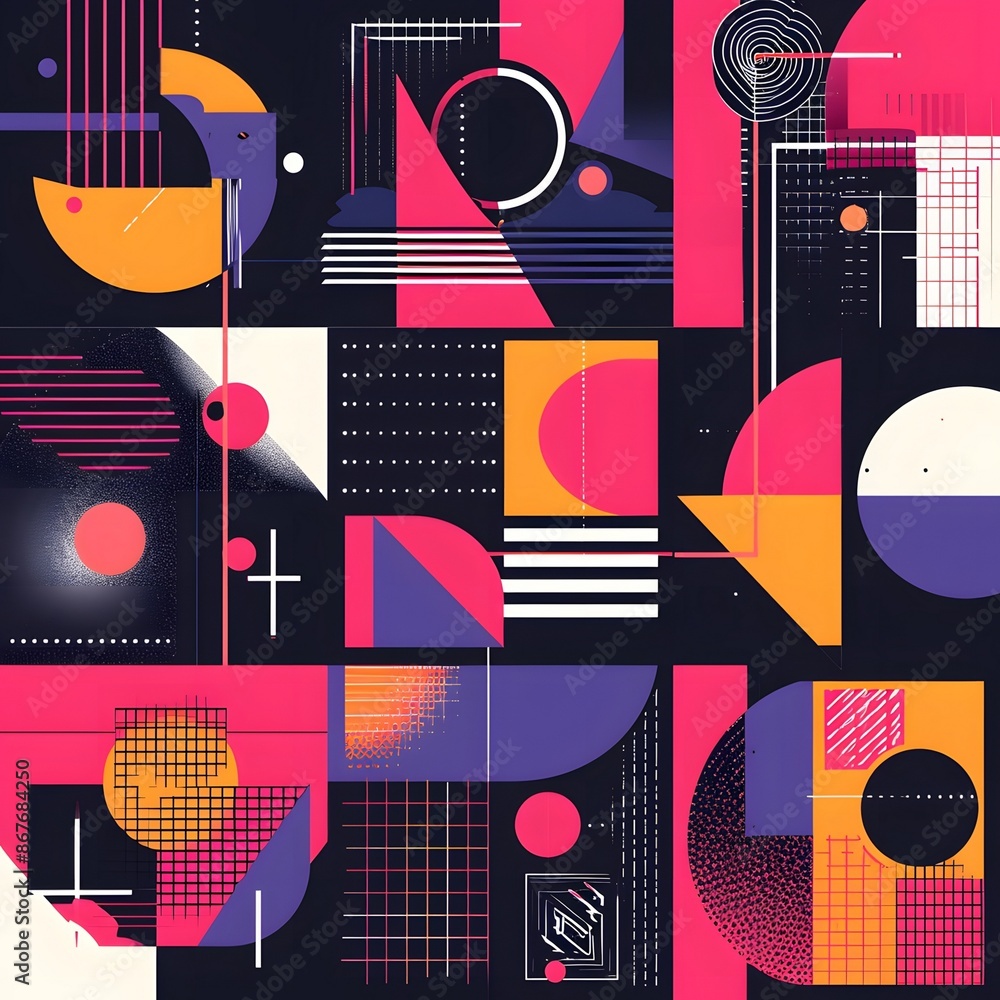 Obraz premium Colorful Geometric Abstract Art Collection