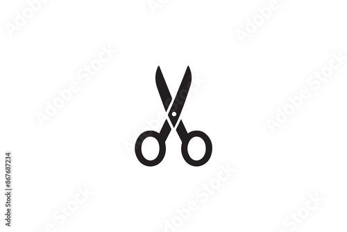 barber scissors vector silhouette isolated in white background