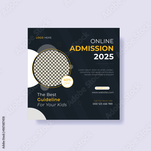 Online school admission social media post template