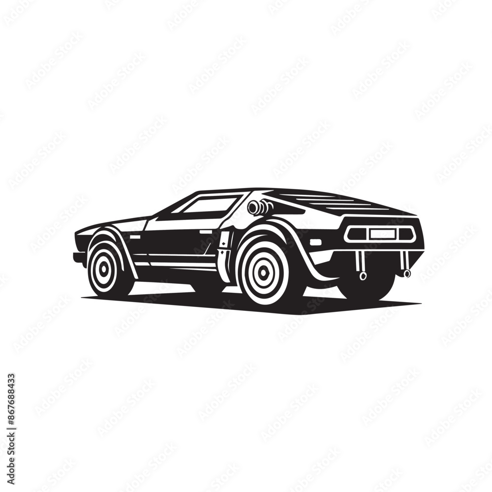 Obraz premium Car Silhouette Icon Isolated in White Background