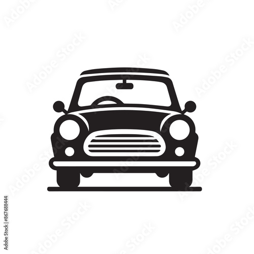 Car Silhouette Icon Isolated in White Background