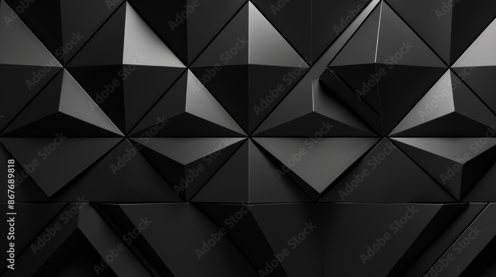 This image features a complex monochrome geometric design composed of numerous sharp triangular shapes, creating a visually striking abstract pattern. This image features a complex monochrome geometric design composed of numerous sharp triangular shapes, creating a visually striking abstract pattern.