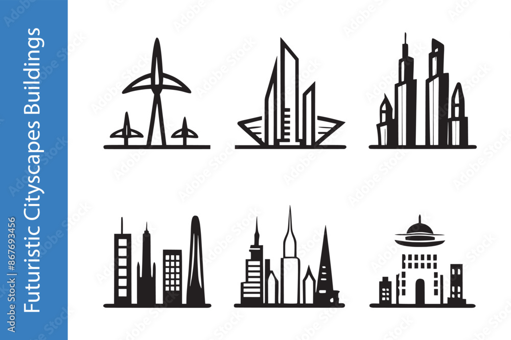 Futuristic cityscapes buildings skyscrapers Futuristic cityscapes buildings skyscrapers