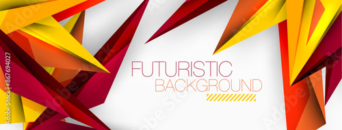 Minimal geometric abstract background. Low poly dynamic triangle design. Trendy techno business template for wallpaper, banner, background or landing