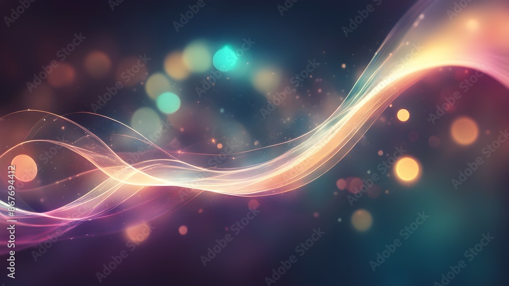 Fototapeta premium A colorful wave with a lot of sparkles and dots