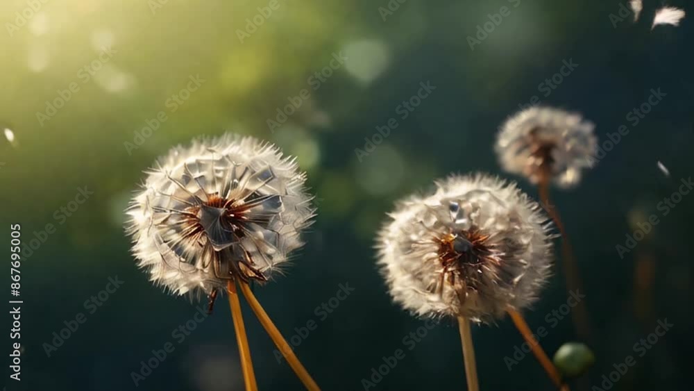 The delicate dandelion seeds, like tiny parachutes The delicate dandelion seeds, like tiny parachutes