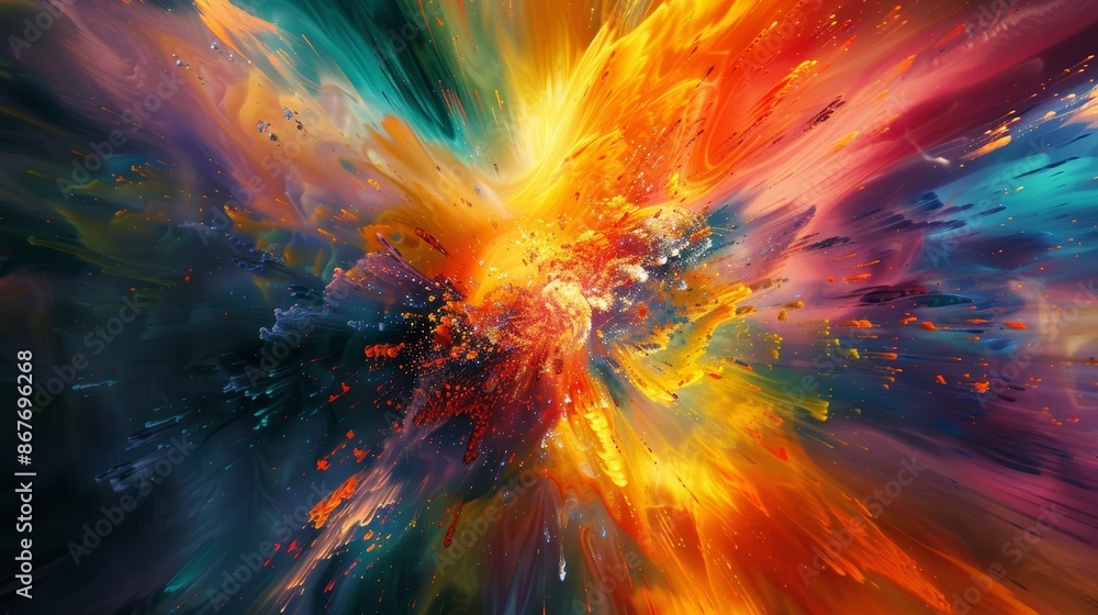 Abstract Swirling Colors and Sparks of Light Create a Dynamic and Energetic Artwork Abstract Swirling Colors and Sparks of Light Create a Dynamic and Energetic Artwork