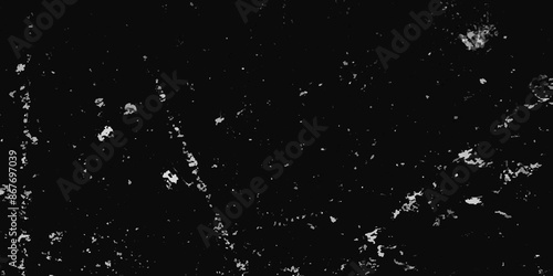 Abstract old wall surface on black background textrue with white scratches and crackes. Dust and scratches design decorate the floor tiles and home. Vintage grunge scratched background, overley,