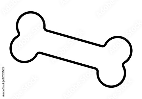 Icono negro de hueso en fondo blanco
