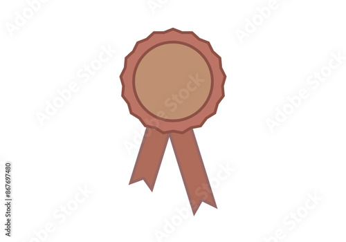 Medalla o sello rojo en fondo blanco