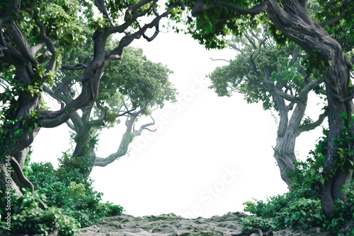 Quiet Path Through the Trees isolated on clear transparent background