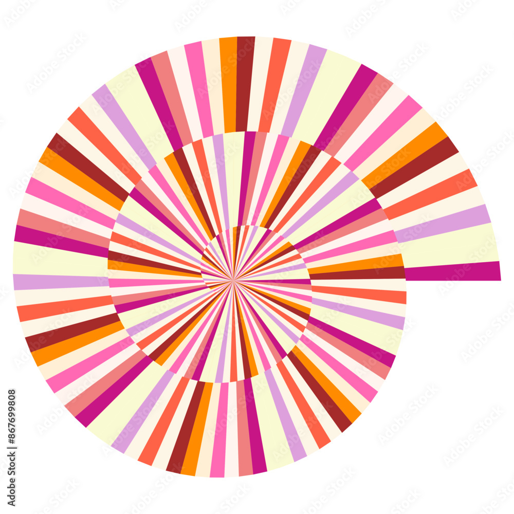 Obraz premium An abstract retro psychedelic spiral shape design element.