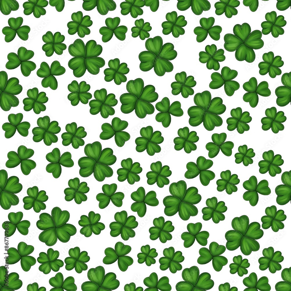Clover Leaves Seamless Repetition | Decorative Botanical Art Clover Leaves Seamless Repetition | Decorative Botanical Art