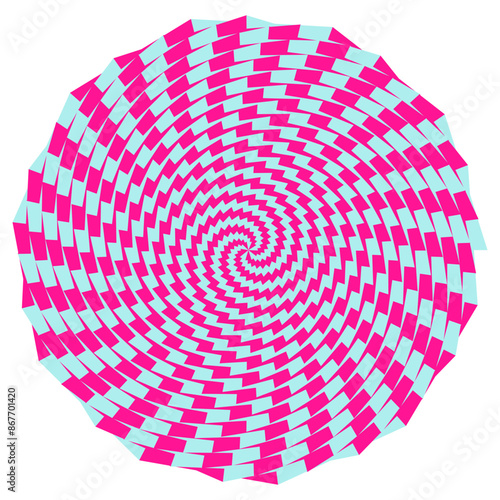 An abstract retro psychedelic spiral shape design element.