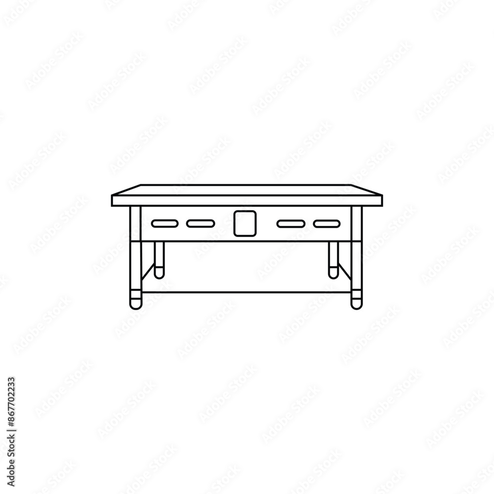 Table line art on a white background Table line art on a white background