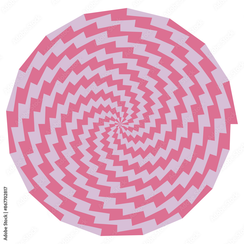An abstract retro psychedelic spiral shape design element. An abstract retro psychedelic spiral shape design element.